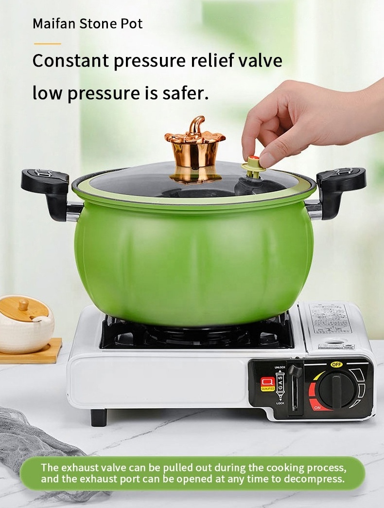 New Product 8l Large Micro Pressure Iron Pumpkin Shape Soup Stew Pot Pressure Cooker With Handle Latch