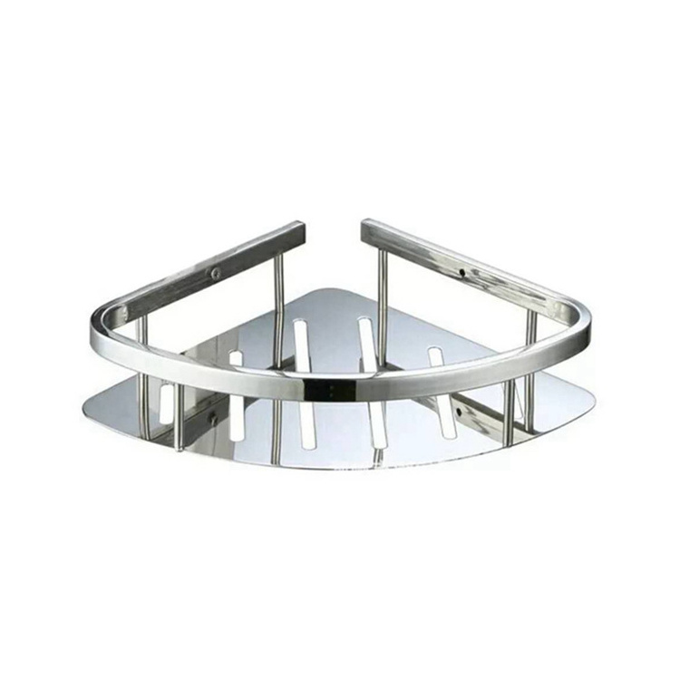 304 Stainless Steel Wall Mounted Double Layer Shower Shelf Mirror Surface Storage Shelf for Bathroom and Kitchen