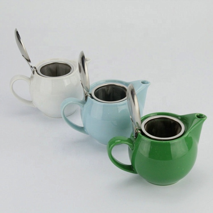 Modern style export japanese green ceramic ceramic teapot with infuser