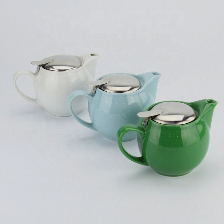 Modern style export japanese green ceramic ceramic teapot with infuser