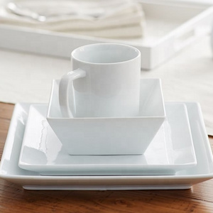 Hot selling competitive prices export pakistani square shape 16 pcs ceramic dinner set