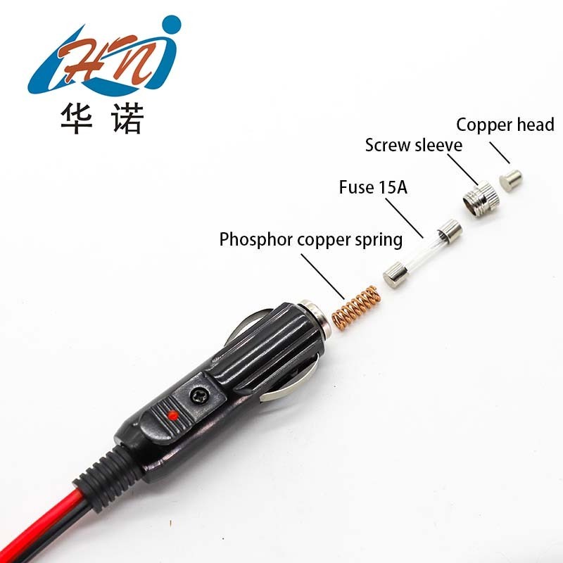 cigarette lighter plug With U-joint automotive power cables