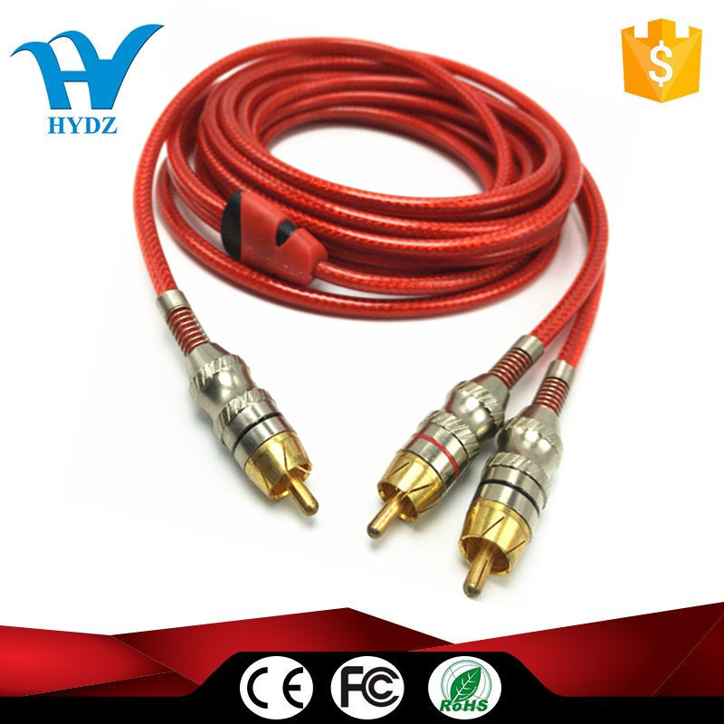 High quality rca to 2 rca audio video cable transparent