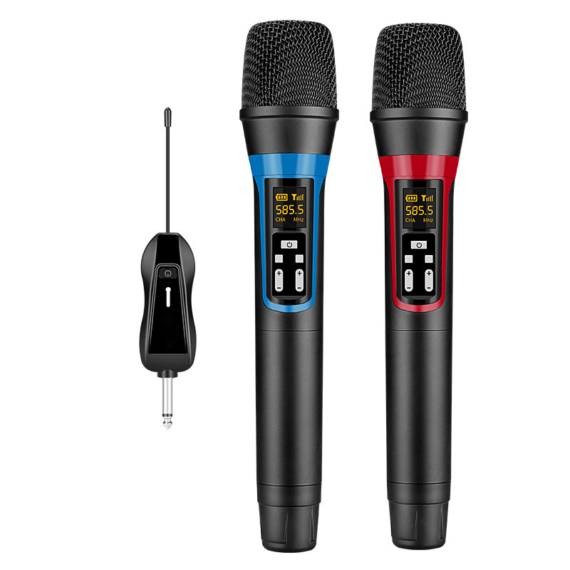 Factory cheap karaoke UHF wireless microphone on profesional audio microphone, Mini karaoke UHF wireless USB handheld microphone