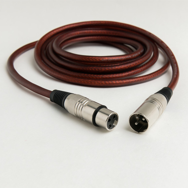 Popular 3-pin microphone speaker Reddish brown XLR cable//