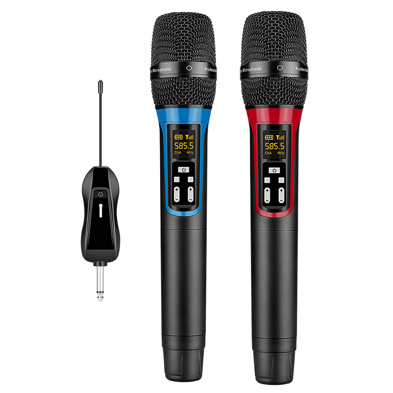 Factory cheap karaoke UHF wireless microphone on profesional audio microphone, Mini karaoke UHF wireless USB handheld microphone