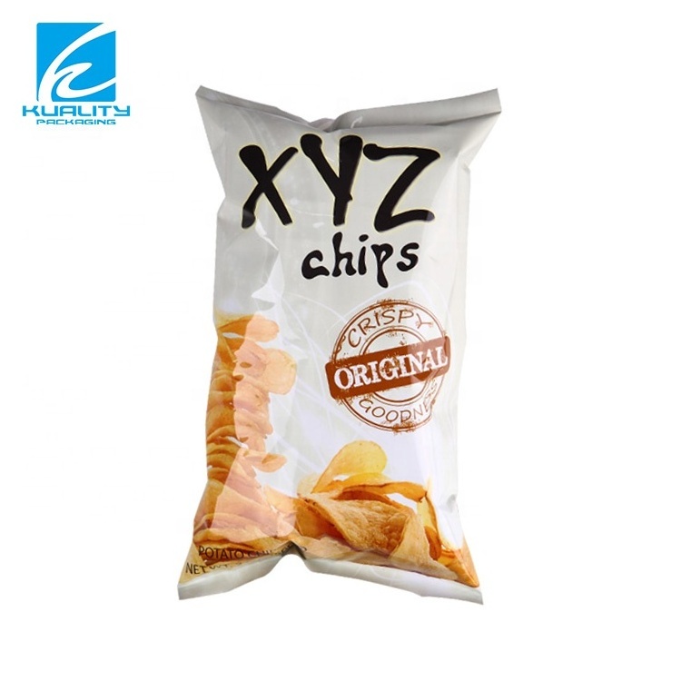 Custom printed inflatable potato chips snack food packaging plastic bags