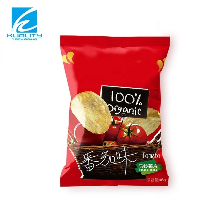 Custom printed inflatable potato chips snack food packaging plastic bags