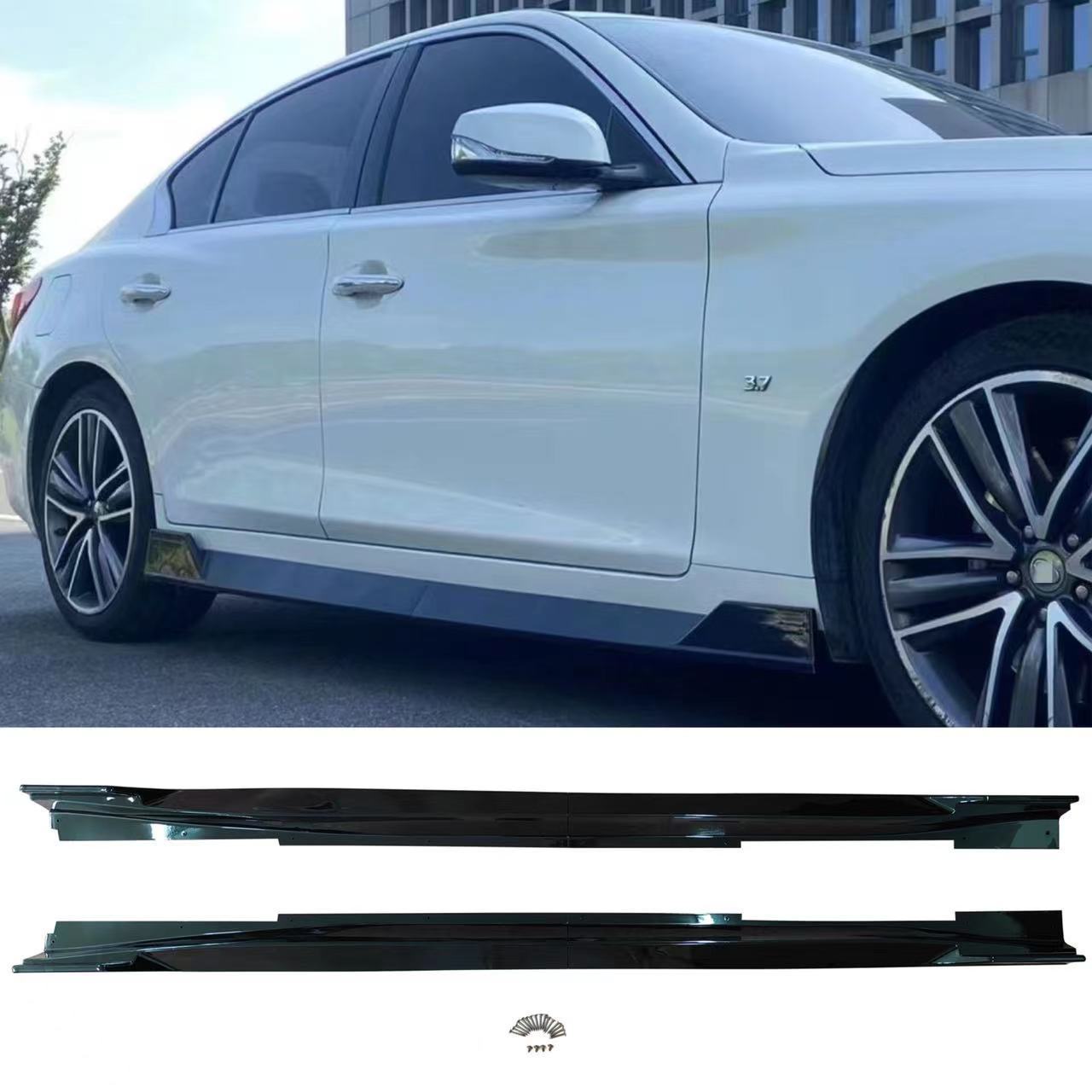 New Arrived Auto Car Accessories  Body Kit For Infiniti Q50 With Front Bumper Lip Side Skirt Rear Bumper Lip Top Wing  Spoiler