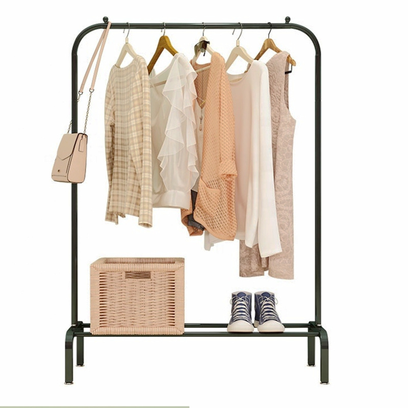 Store Display Clothing Storage Steel Foldable Stainless Steel Pole Rack Hanging Coat Floor Standing Cloth Hanger