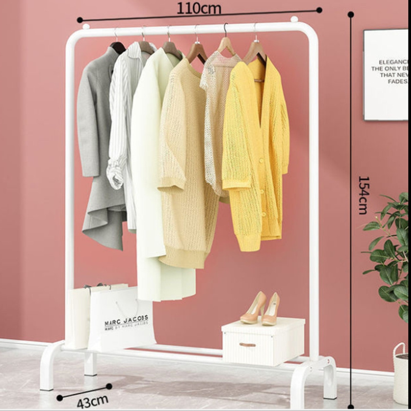 Store Display Clothing Storage Steel Foldable Stainless Steel Pole Rack Hanging Coat Floor Standing Cloth Hanger