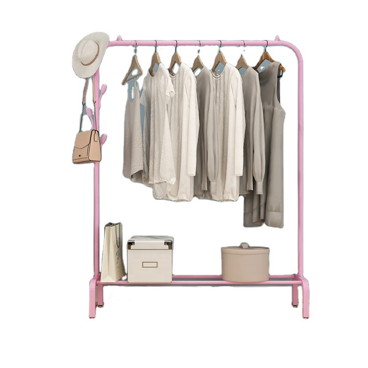 Store Display Clothing Storage Steel Foldable Stainless Steel Pole Rack Hanging Coat Floor Standing Cloth Hanger