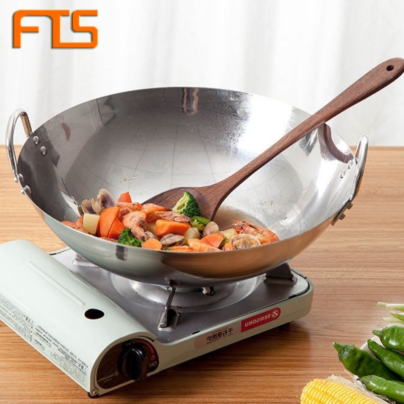 Fts Pan Stove Set Chinese Stainless Steel Cooking Woks Range Large Big Sarten Extra Non Stick Panela Wok