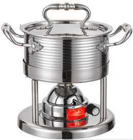 Fts Stock Pot Stainless Steel Cook Pots Wholesale Commercial Gas Shabu Hot 3 Ply Restaurant Buffet Soup Pot