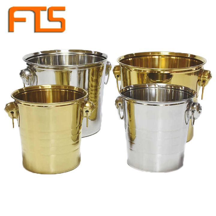 FTS champagne bucket metal wine silver manufacturer bar stainless steel tub beer custom maker ice bucket