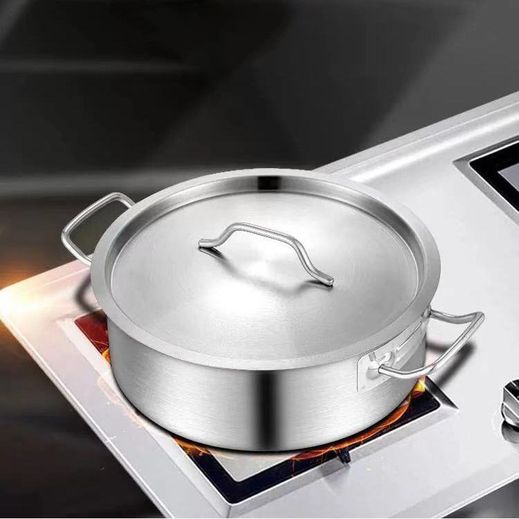 FTS soup pot buffet kitchen cooking chinese customizable with body cover cookware hotpot stainless steel shabu shabu hot pot