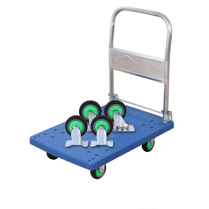 FTS Carts Hand & Trolleys Hotel Housekeeping Luggage Cart Warehouse Folding Plastic Foldable Platform Trolley