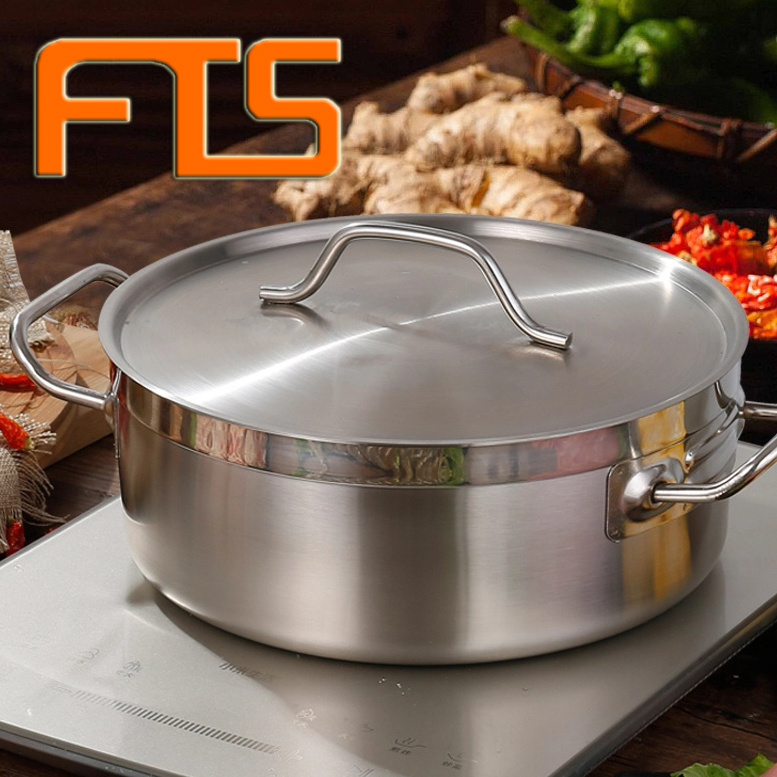 FTS soup pot buffet kitchen cooking chinese customizable with body cover cookware hotpot stainless steel shabu shabu hot pot