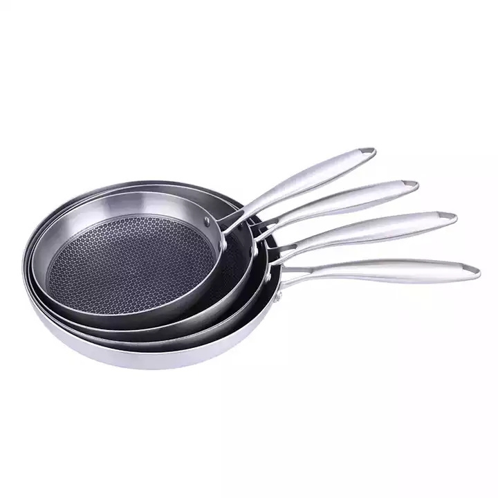 FTS sauce pans fries stir commercial nonstick quality with non-stick coating stainless steel fry non stick honeycomb frying pan