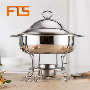 Fts Catering Dishes Soup Pot Induction Tureen Round Food Warmer Roll Top Oval Simple Gold Brass Chafing Dish