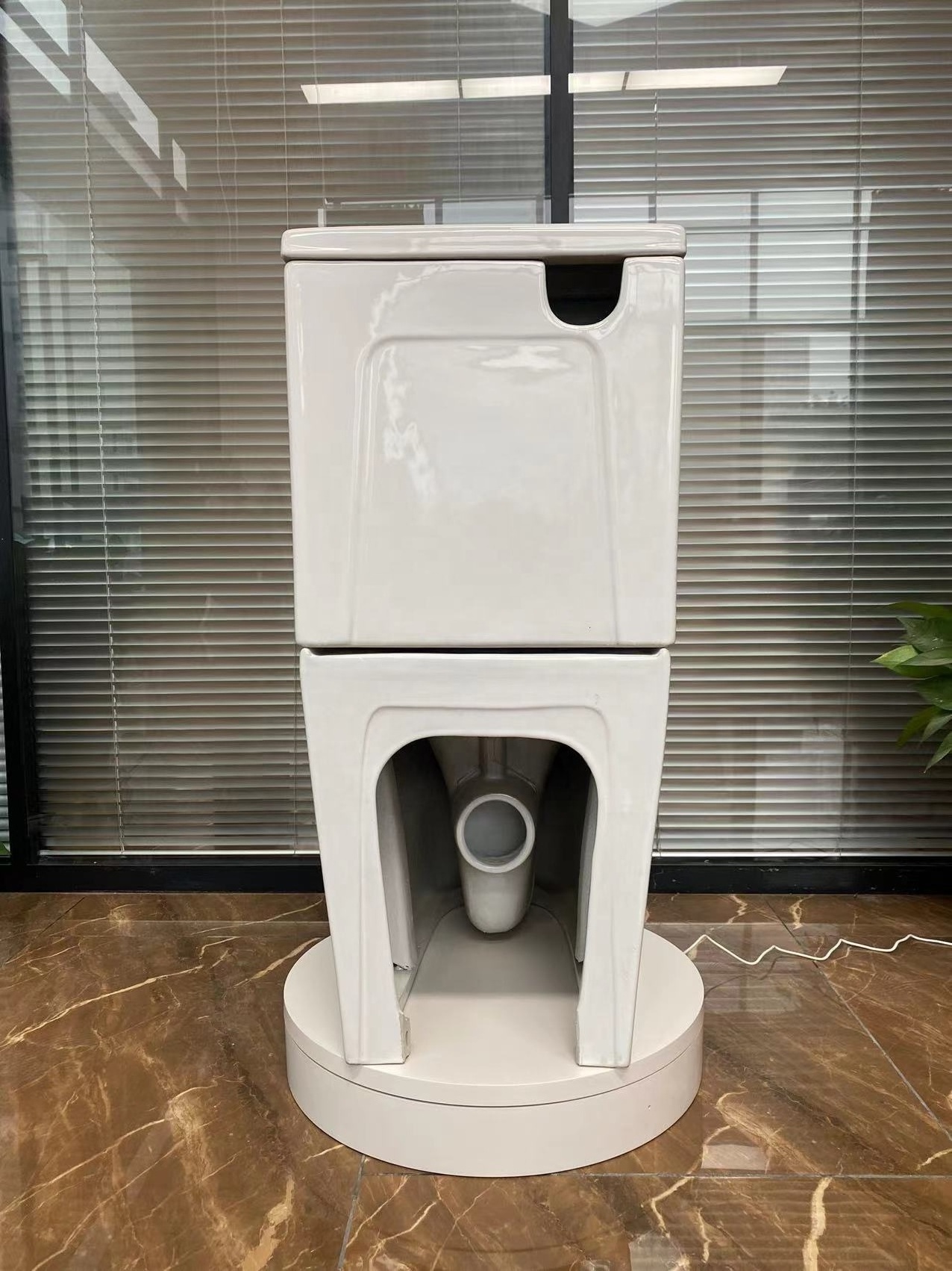 HY-6088A Wholesale Tornado Flush Two Piece Toilet Back To Wall  Bathroom Single Hole Power Cyclone Flushing watermark toilet