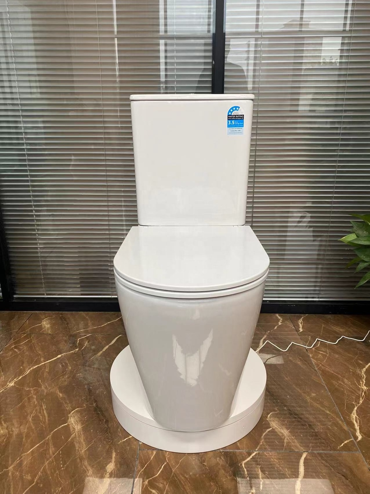 HY-6088A Wholesale Tornado Flush Two Piece Toilet Back To Wall  Bathroom Single Hole Power Cyclone Flushing watermark toilet