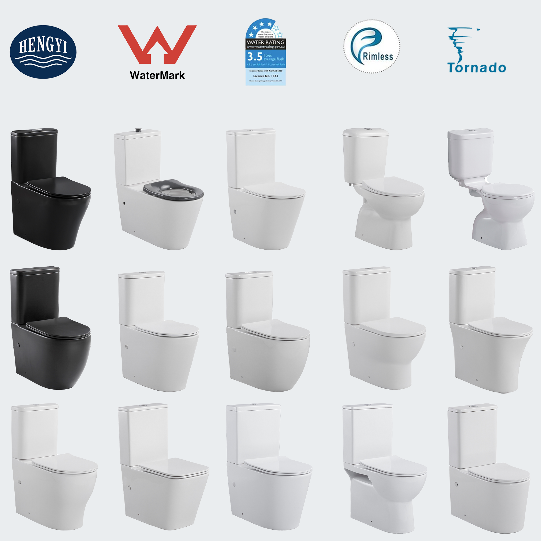 HY-6092A Factory Wholesale Two Piece Newest Tornado Flush Toilet Height Back To Wall Bathroom Sanitary Single Hole Power Cyclone