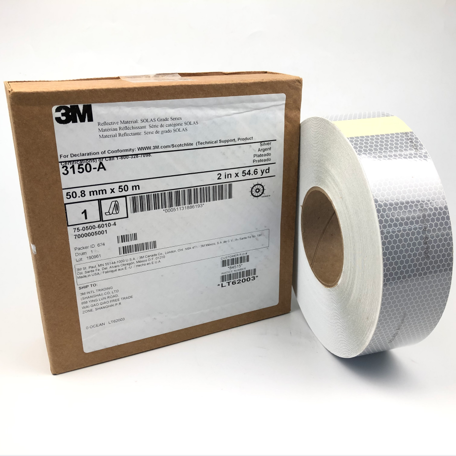 3M Sco tchlite Reflective Material SOLAS Grade 3150-A, 50.8 mm x 50 m 3M 3150A Reflective tape