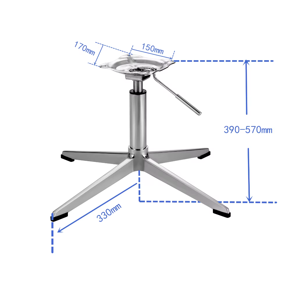 Office Chair Base Parts Iron Steel 5 Five Star Chromed Furniture Frame Computer Chair Legs Base for Swivel Chairs