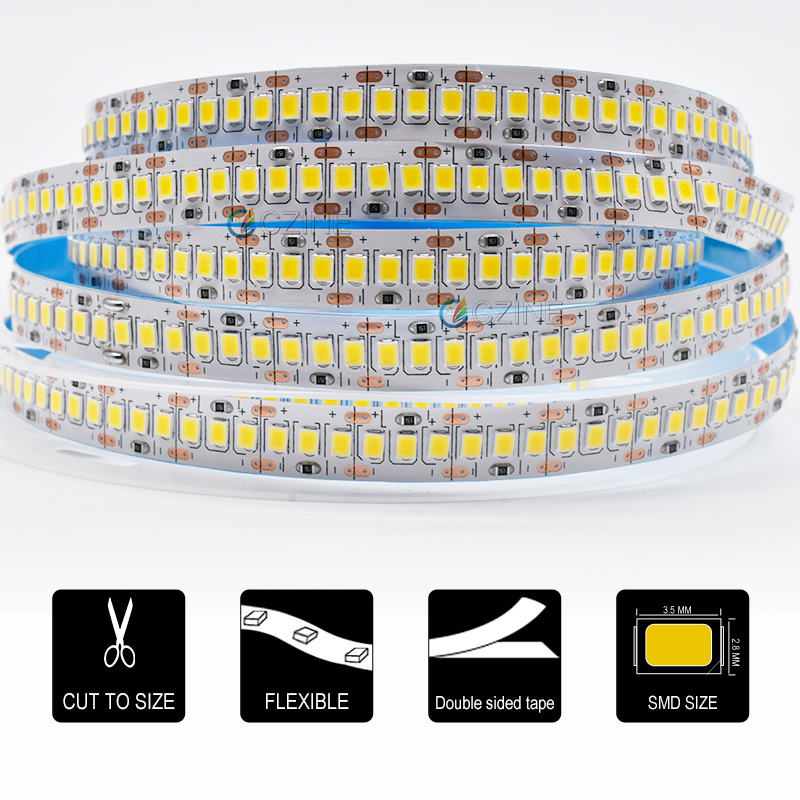 high power green luces led ip68 led strips lights 2835 waterproof 24v 240leds 12v 2835 led strip light