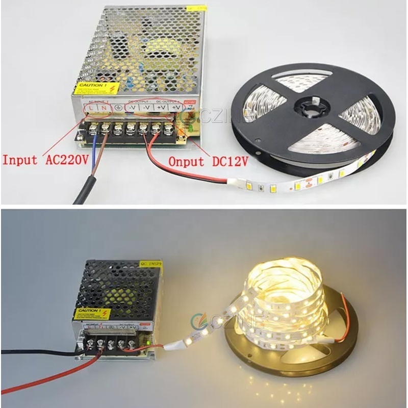 Wholesale DC 5V 12V 24V 36V 48V 1A 2A 5A 10A 20A 30A 40A 50A 60A switching power supply for Led Strip Light Tin box