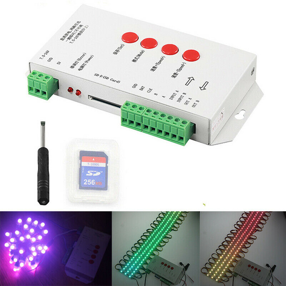 LED controller DC5-24V 256G RGB for WS2801 WS2811 WS2812B LPD6803 SD Card T1000S led Pixels Controller