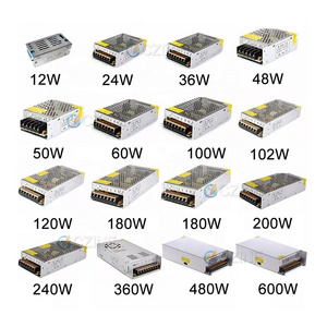 Wholesale DC 5V 12V 24V 36V 48V 1A 2A 5A 10A 20A 30A 40A 50A 60A switching power supply for Led Strip Light Tin box