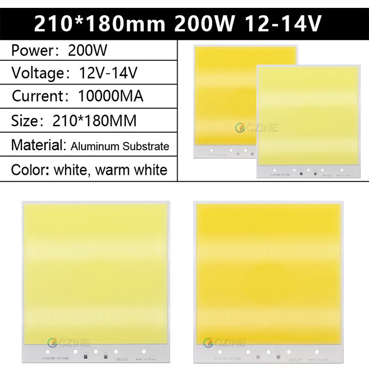 210x180 220x112.7 230x90 135x120 94x47mm led  chips cob 50 w 12v 95 cri 200w led cob chip 6000k 6500k