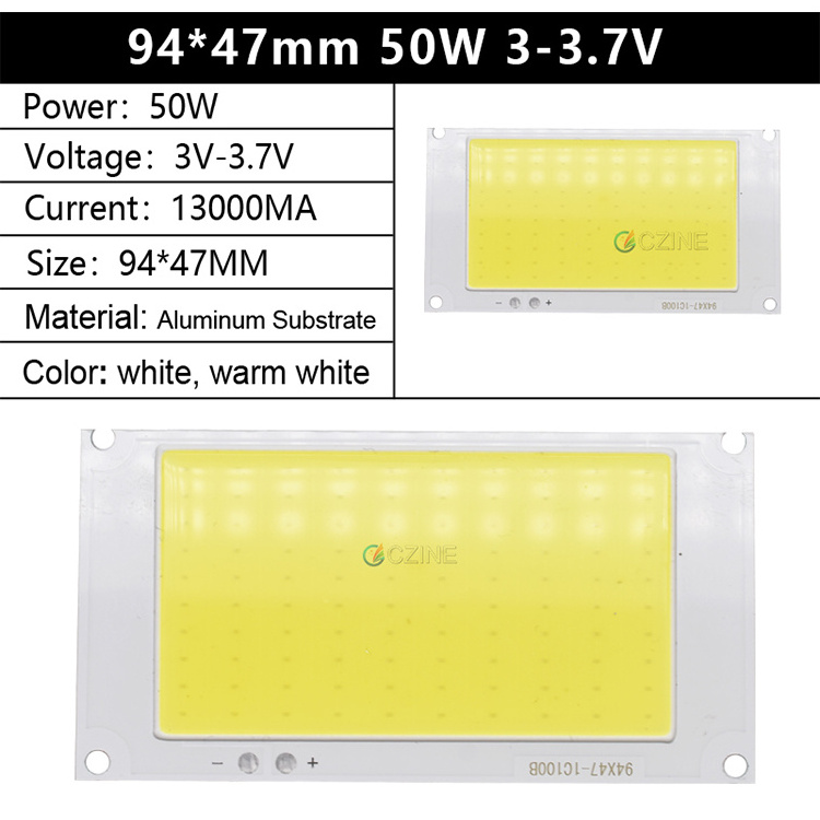 210x180 220x112.7 230x90 135x120 94x47mm led  chips cob 50 w 12v 95 cri 200w led cob chip 6000k 6500k