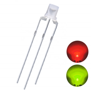 Czinelight led diode 3mm flat yellow green & red common anode/cathode F3 bi-color led diode