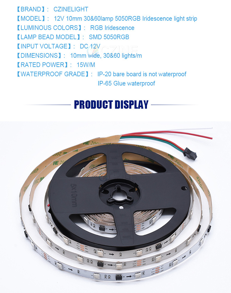 Programmable Ip20 Ip65 Water Proof Built-in Ic Pixel Addressable Full Color Ws2811 Ws2812b 5050 5v 12v Rgb Led Strip Light Smart