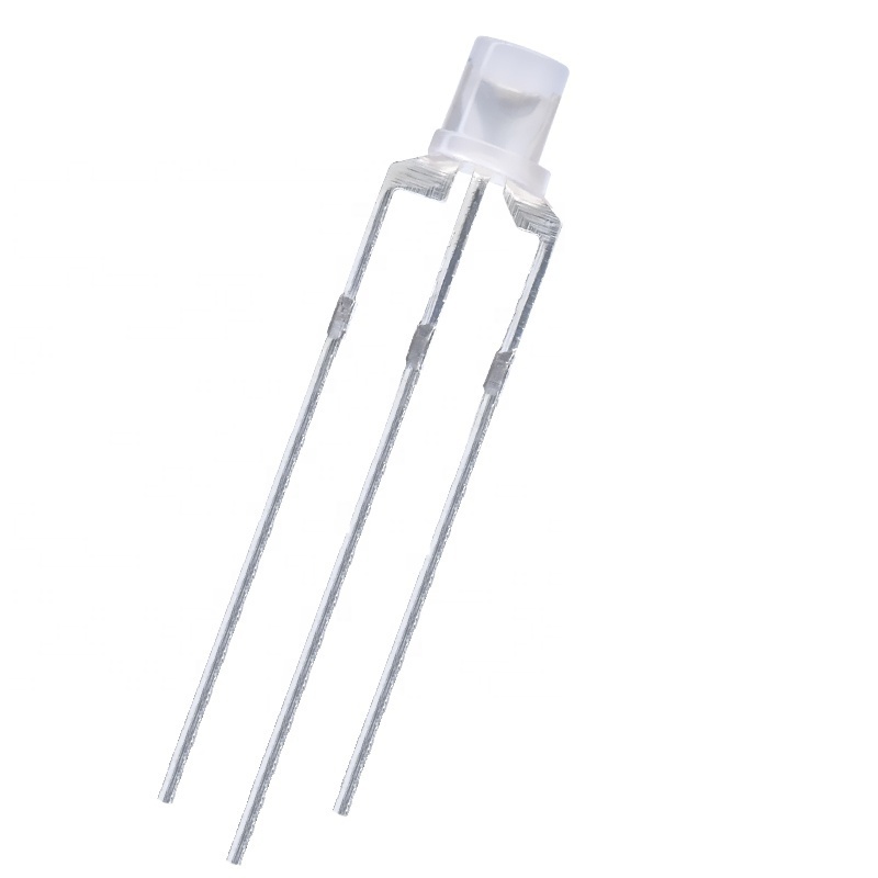 Czinelight F3 Flat Milky Lens 3mm Bicolor Red & Blue Common Cathode Common Anode Highlight Long Pins Led Diode