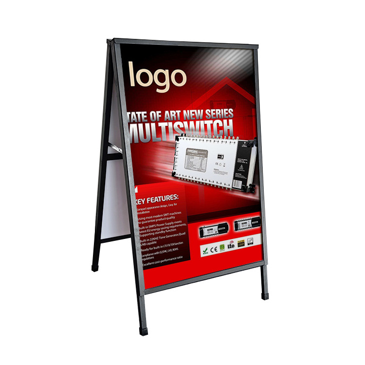 Double side black advertising display board steel a frame banner sign stand