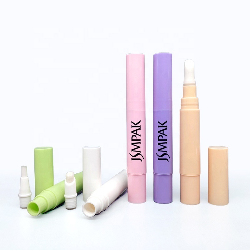 2.8ml 4ml Customized Logo Empty Cosmetic Twist Pen Fill White Oil Cuticle Pen Tubes With Brush End Nail Polish Applicator