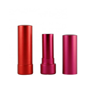 Unique Design Shiny Red Push Up Empty Round Aluminum Lipstick Tube