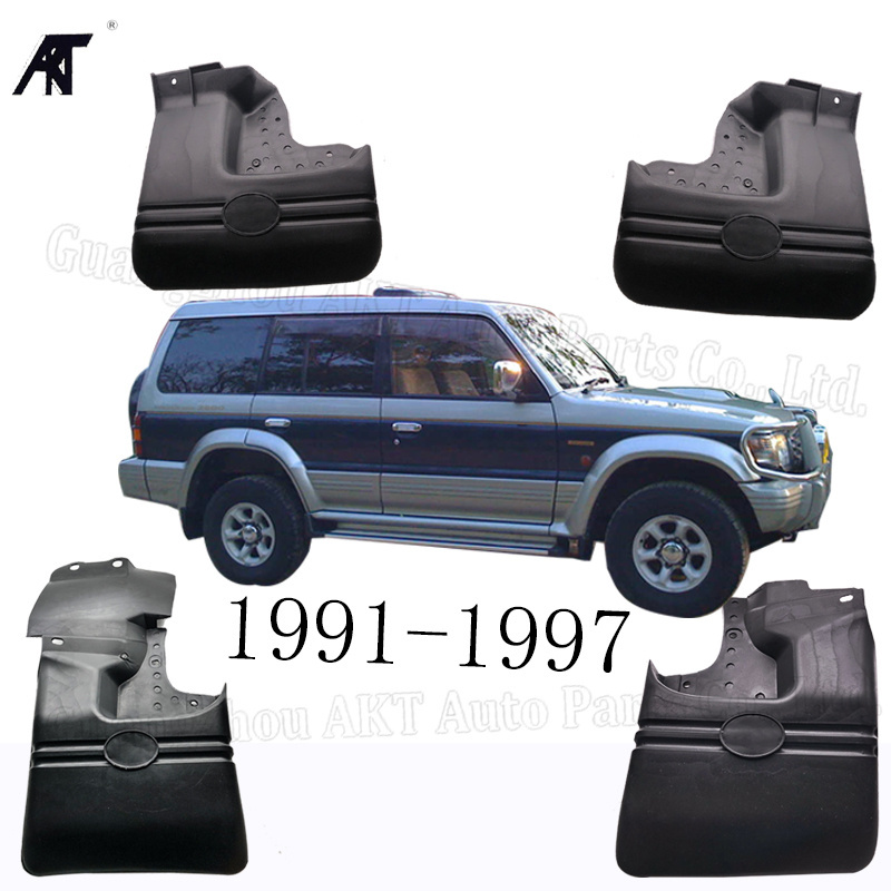 Black Front &Rear Mud Fender Flaps Splash Guard Mudflaps Mudguard Cover Trim For Mitsubishi Pajero Shogun MK2 1991-1997 Mud Flap