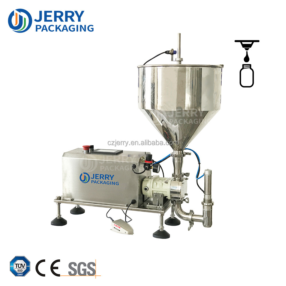 JBZ-1P Semi Automatic 1ml-5000ml  Rotor lobe Pump Filler Lotion Face Cream Bottle Paste Filling Machine