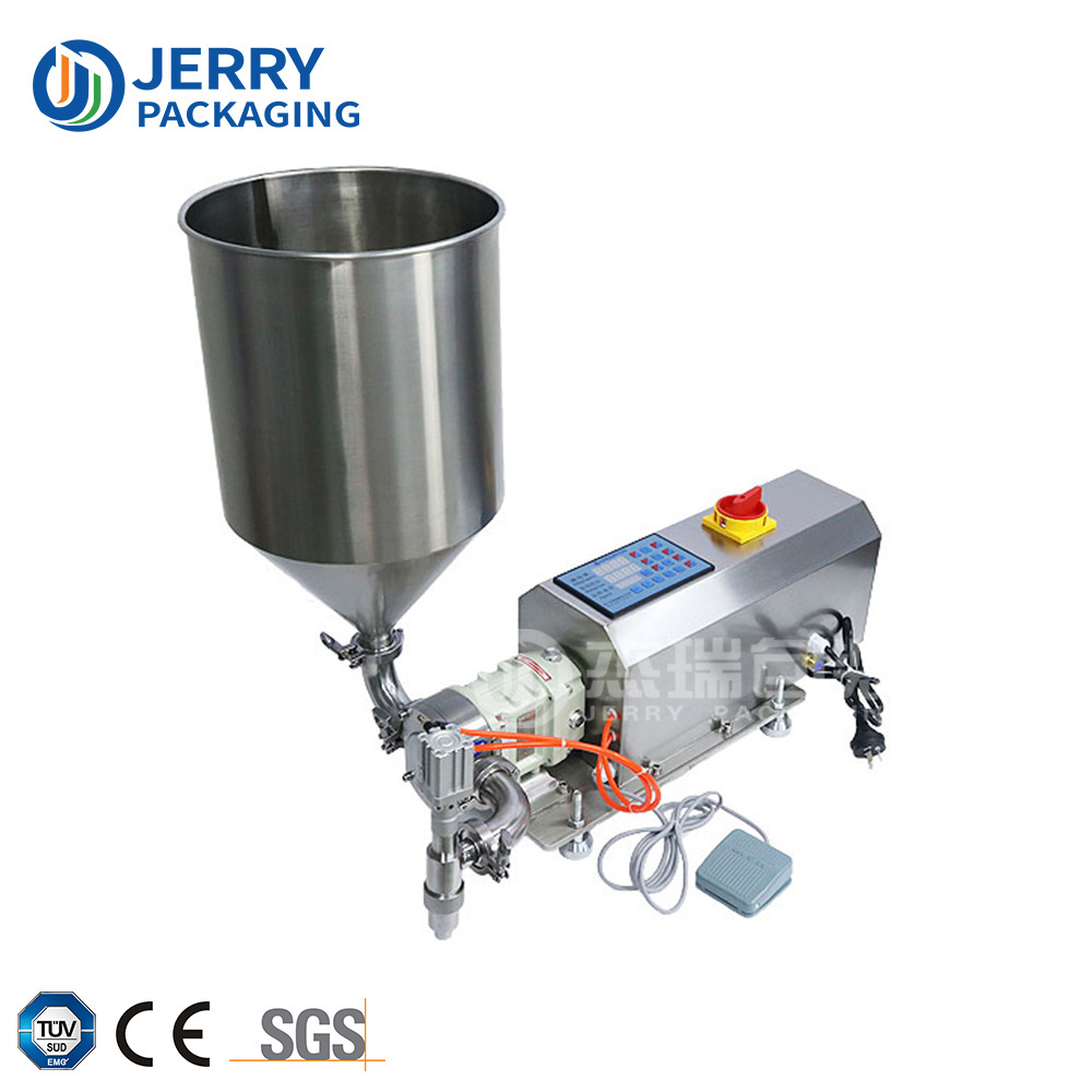 Small Semi Automatic Manual Pump Filler Honey Peanut Butter Ketchup Liquid Sauce Paste Oil Cream Jam Bottle Filling Machine