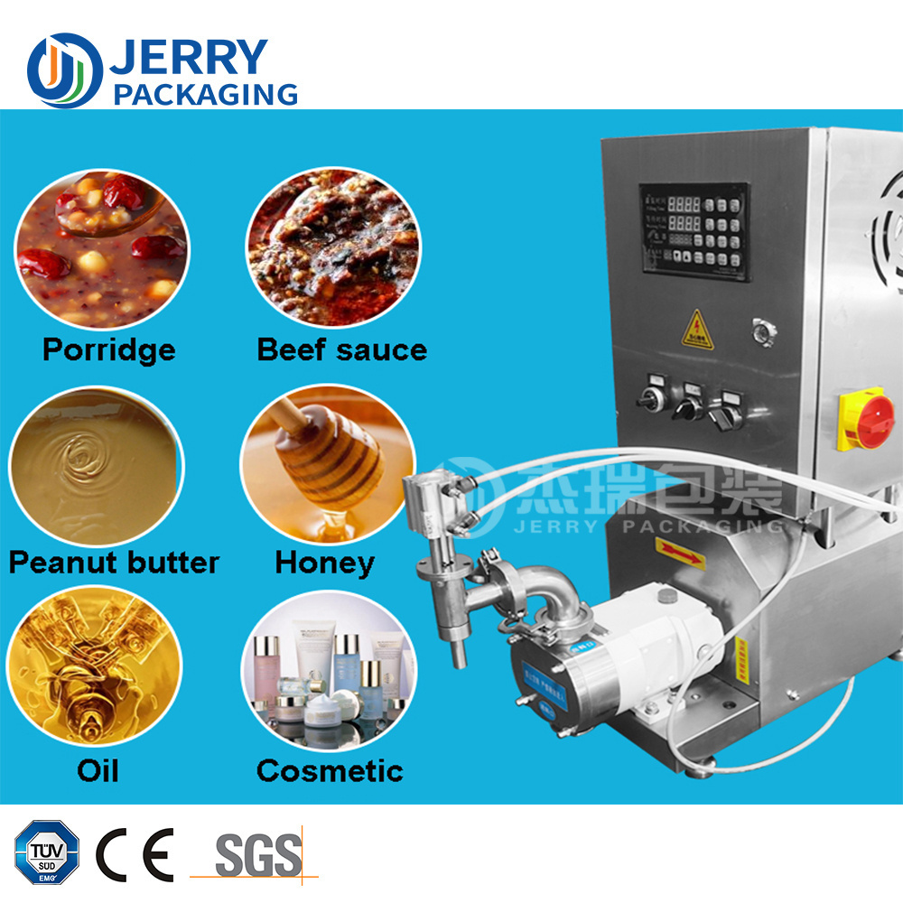 Small Semi Automatic Manual Pump Filler Honey Peanut Butter Ketchup Liquid Sauce Paste Oil Cream Jam Bottle Filling Machine