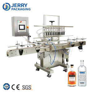 Full Automatic Linear Liquid Filler Water Soy Sauce Juice Gin Wine Vodka Bottle Pressure Overflow Filling Machine