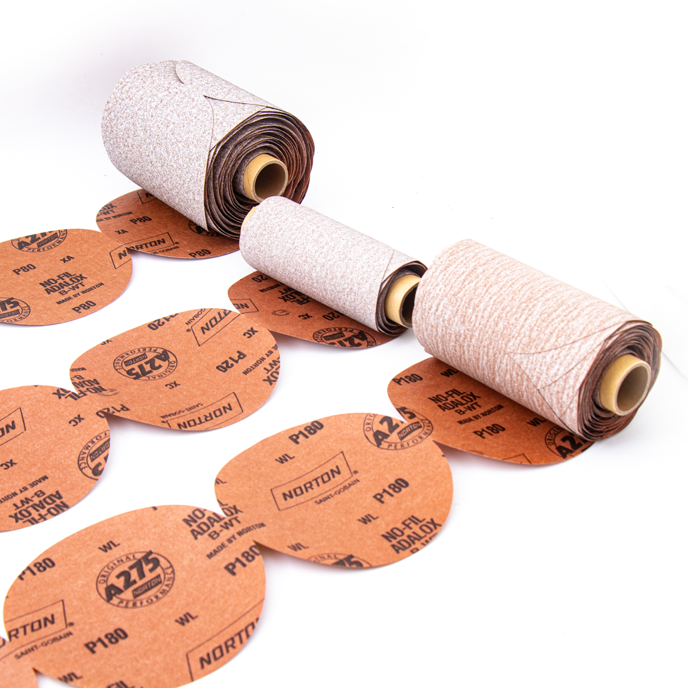 Norton A275 127mm Adhesive Sanding Paper Roll Grit P80-P120 125pcs Sanding Paper Disc Roll for Wood Paint Polishing