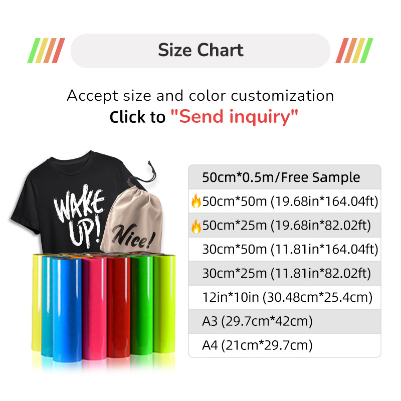 Free Sample Easy Weed Pu Htv Rolls Press Film Cricut Iron On Heat Transfer Vinyl For Tshirts