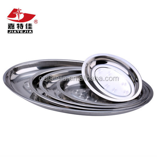 Wholesale hot products stainless steel oval shape cheap charger plates for food serving