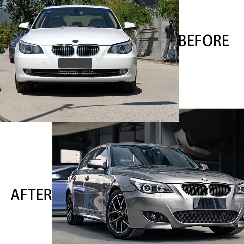 Body kit PP Material Front Bumper Assembly M5 Type Front Bumper Grille For Bmw 5S E60 2004-2010